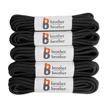 BB BROTHER BROTHER Black Round Boot Shoe Laces (5 Pairs), Heavy Duty and Non Slip Replacement Shoelaces, 3/16" Thick 3.5mm Shoe Strings for Men’s and Women’s Work, Hiking, Winter, Walking Boots