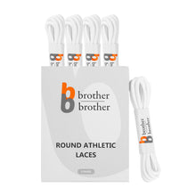 BB BROTHER BROTHER Replacement Round Athletic Shoelaces - White [5 Pairs]