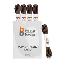 BB BROTHER BROTHER Replacement Round Athletic Shoelaces - Brown [5 Pairs]