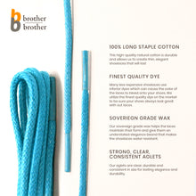 BB BROTHER BROTHER Colored Oxford Shoe Laces (7 Pairs) 100% Cotton Round and Waxed Shoelaces for Dress Shoes Gift Box with Light Blue, Orange, Green, Apple Green, Pink, Beige Yellow Shoe Strings
