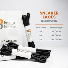 BB BROTHER BROTHER Replacement Round Athletic Shoelaces - Black [5 Pairs]