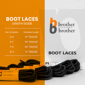BB BROTHER BROTHER Black Round Boot Shoe Laces (5 Pairs), Heavy Duty and Non Slip Replacement Shoelaces, 3/16" Thick 3.5mm Shoe Strings for Men’s and Women’s Work, Hiking, Winter, Walking Boots