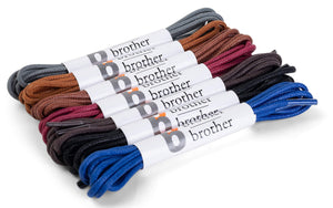 BB BROTHER BROTHER Colored Oxford Shoe Laces (7 Pairs) Cotton Round and Waxed Shoelaces for Dress Shoes | Gift Box with Royal Blue, Black, Dark Brown, Burgundy, Brown, Tan, and Gray Shoe Strings